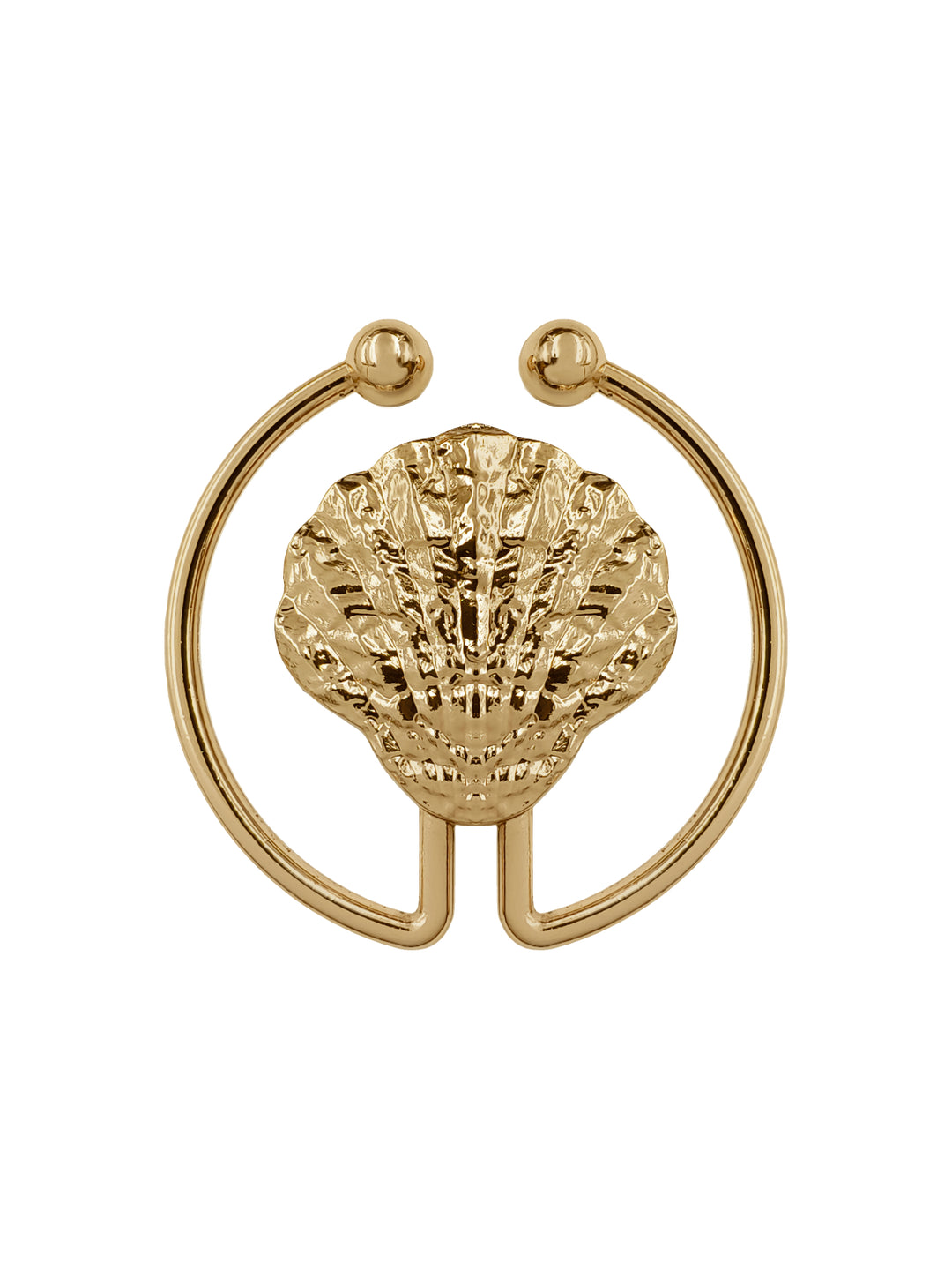 Elegant Shiny Finish U-Shaped Shell-Design Connector Belt Buckle