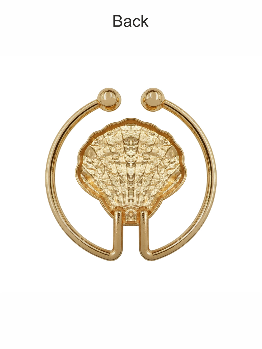 Elegant Shiny Finish U-Shaped Shell-Design Connector Belt Buckle