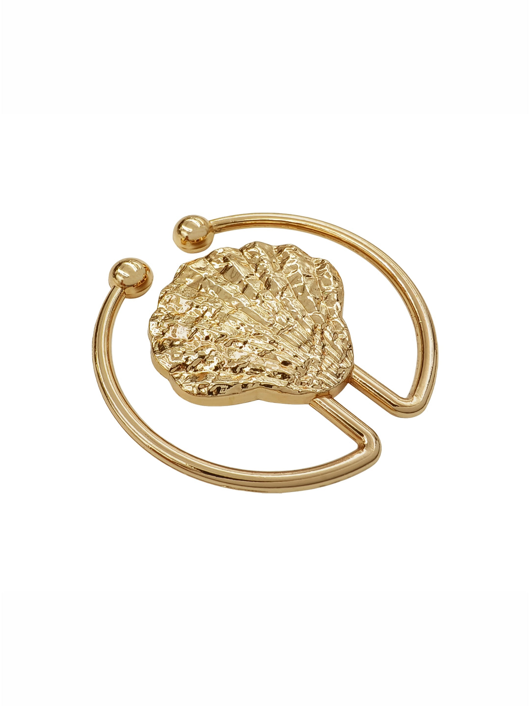Elegant Shiny Finish U-Shaped Shell-Design Connector Belt Buckle