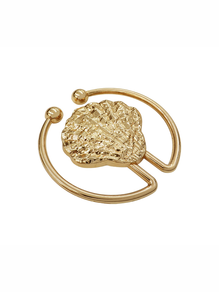 Elegant Shiny Finish U-Shaped Shell-Design Connector Belt Buckle