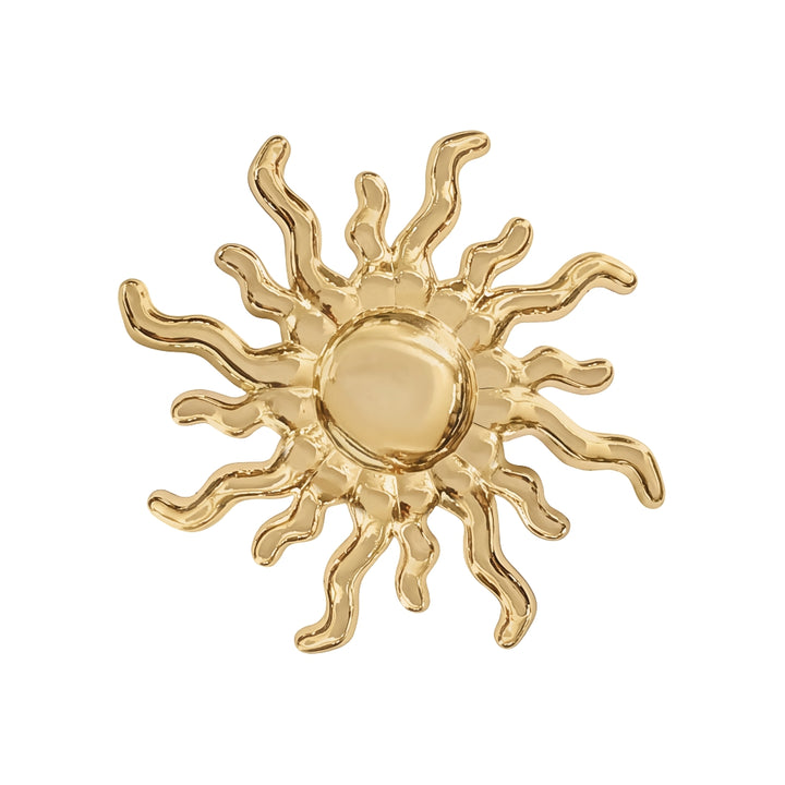 Radiant Decorative Sun Design Shiny Gold Metal Slide Frame Belt Buckle