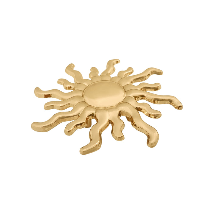 Radiant Decorative Sun Design Shiny Gold Metal Slide Frame Belt Buckle
