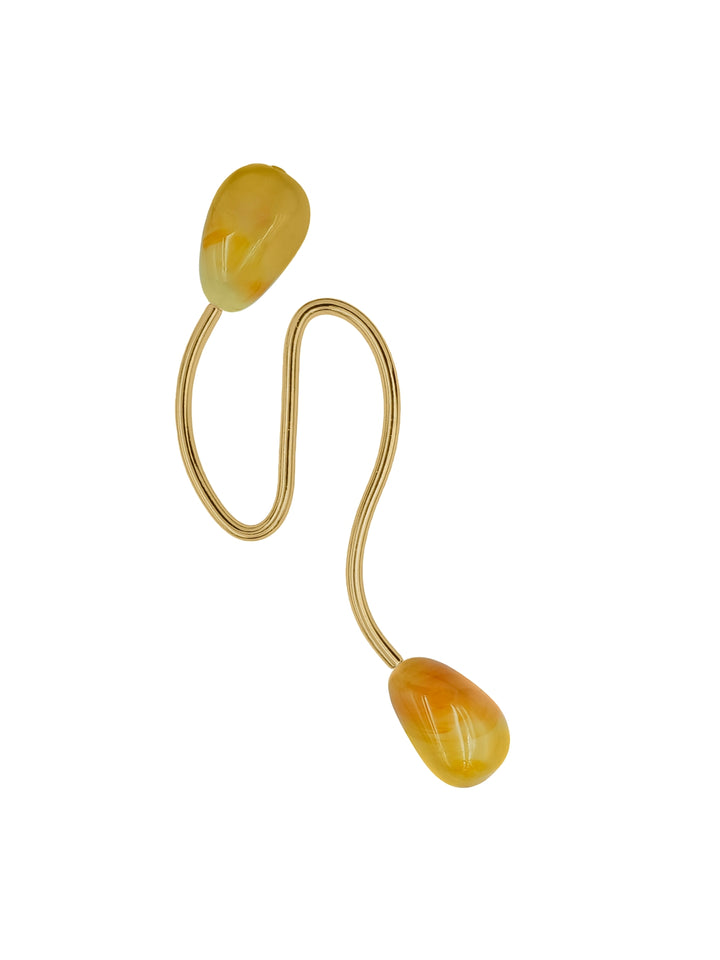 S-Shaped Curved Buckle with Amber Accents for Fashion Accessories