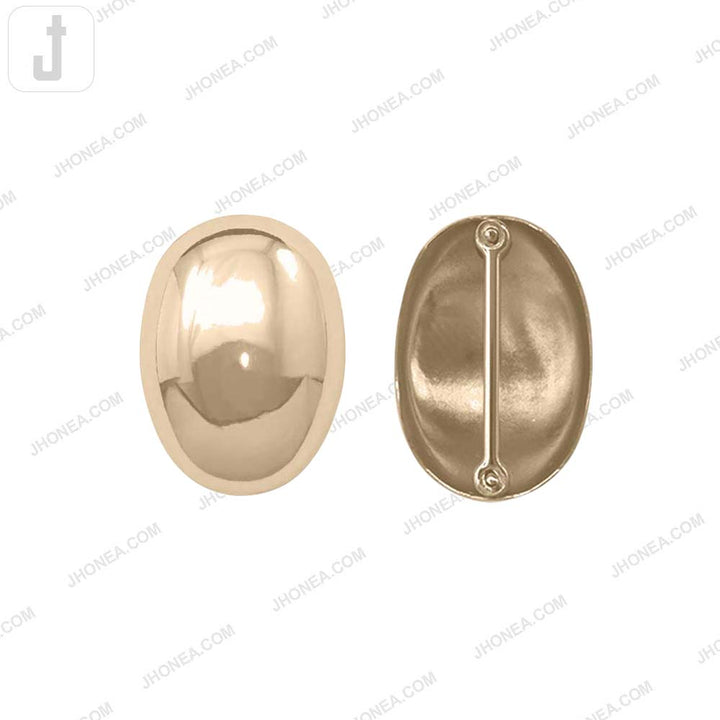 Classic Shiny Gold Metal Buckle with Smooth Oval Design