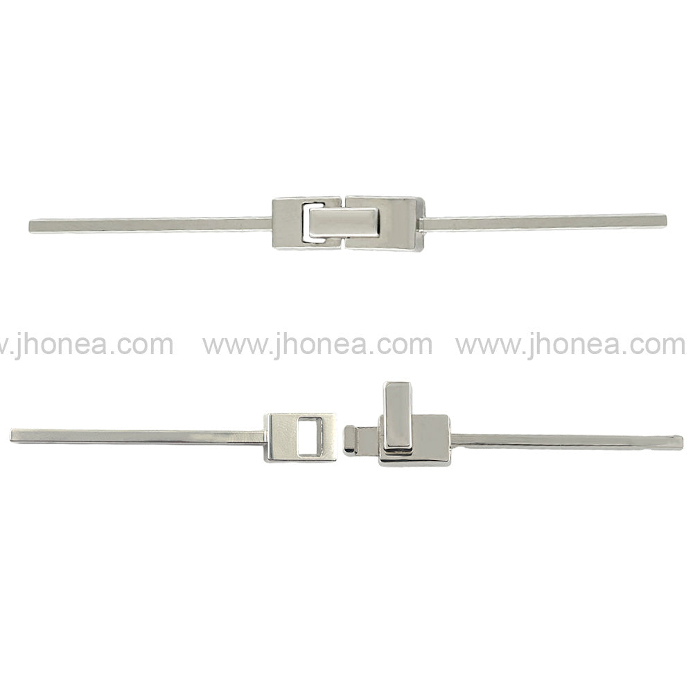 Trendy and Classy Disc-Lock Garment Clasps Shiny Silver Metal Buckle