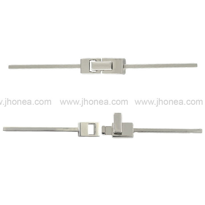 Trendy and Classy Disc-Lock Garment Clasps Shiny Silver Metal Buckle
