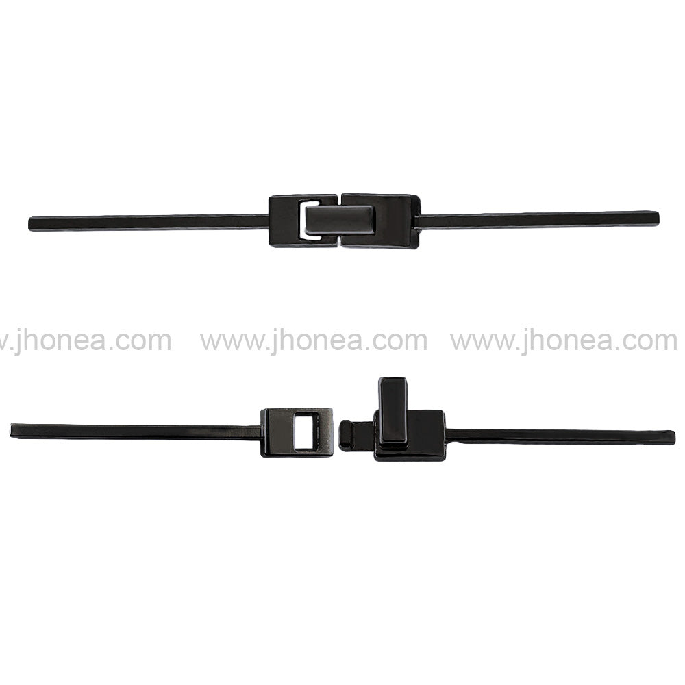 Trendy and Classy Disc-Lock Garment Clasps Shiny Black Nickel (Gunmetal) Metal Buckle