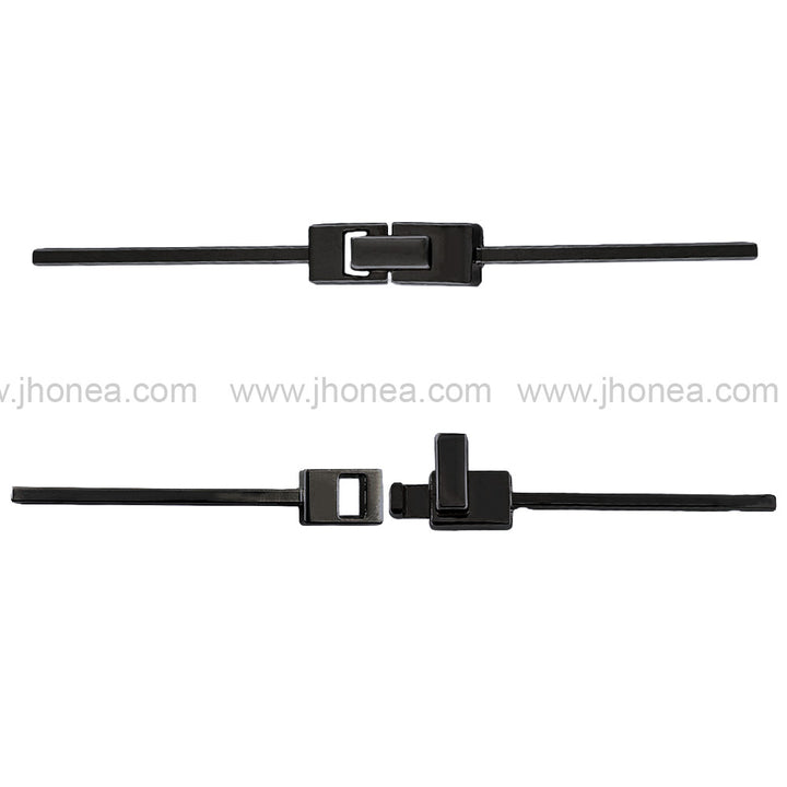 Trendy and Classy Disc-Lock Garment Clasps Shiny Black Nickel (Gunmetal) Metal Buckle