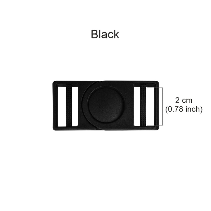 20mm Classic 2 Part Black Closure Clasp Plastic Belt Buckle