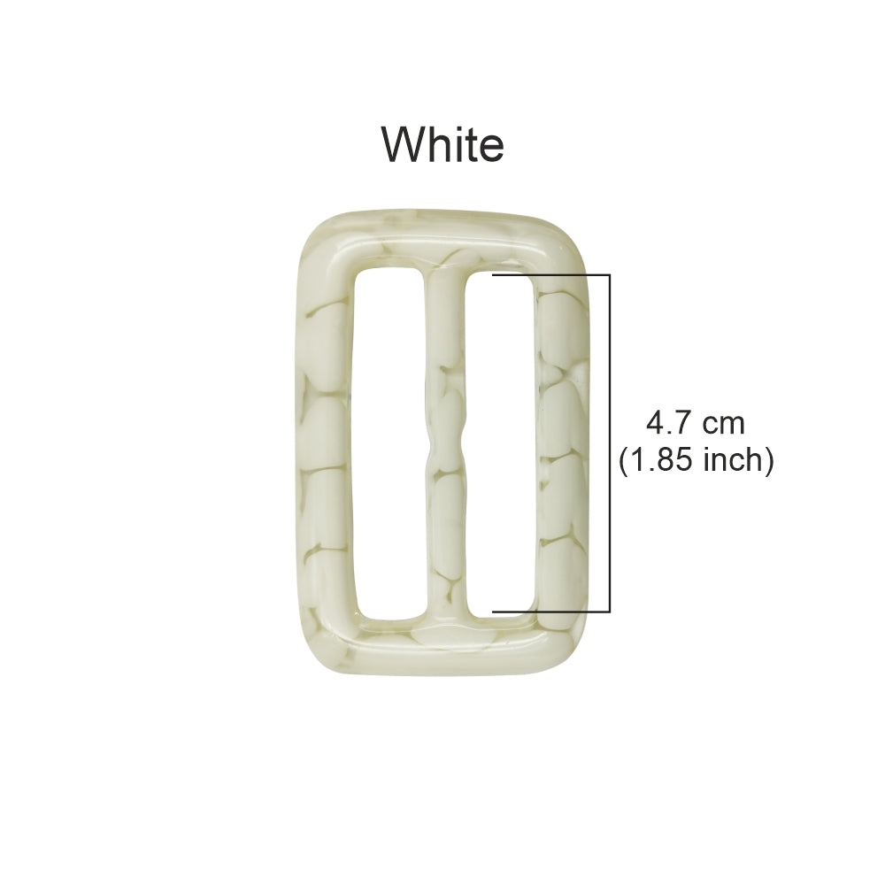 Rounded Rectangle Marble Effect Sliding Poly Belt Buckle