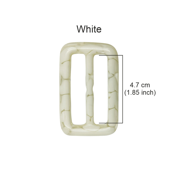 Rounded Rectangle Marble Effect Sliding Poly Belt Buckle