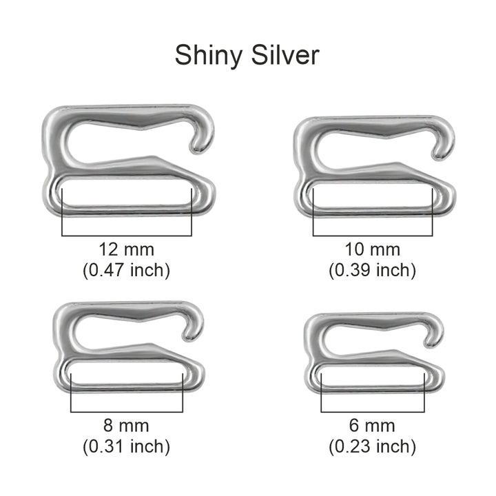 G-Hooks Shiny Silver Metal Bra Strap Clip Slider buckle Fastener