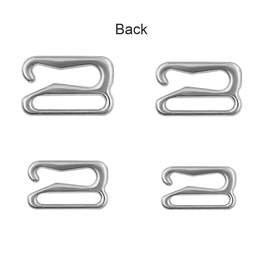 G-Hooks Shiny Silver Metal Bra Strap Clip Slider buckle Fastener