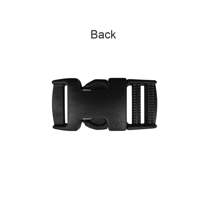 Black 20mm Single Adjuster Side Release Clasp Belt/Strap Plastic Buckle