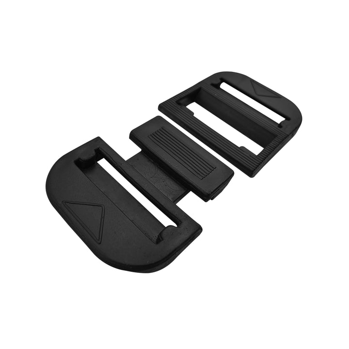 1inch Unique Designer 2 Part Black Closure Clasp Plastic Belt Buckle