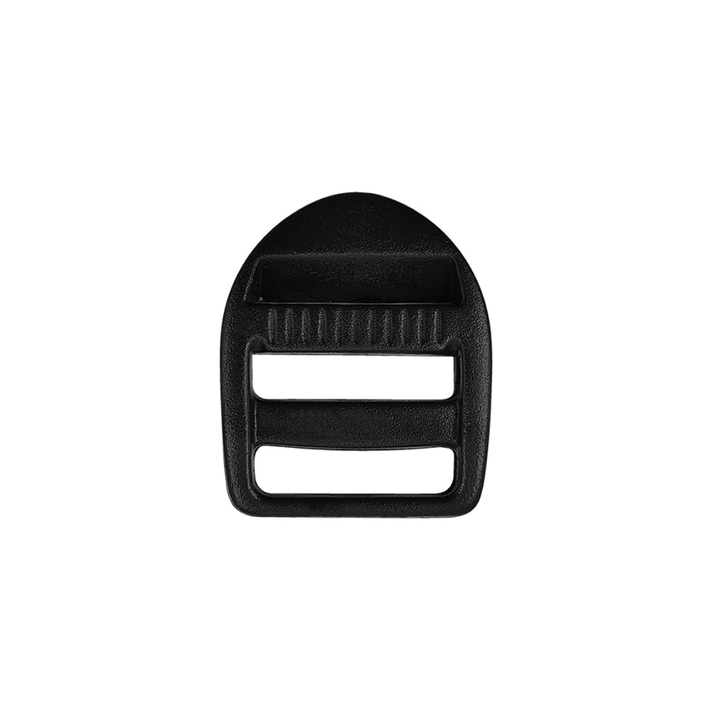 Black 25mm Ladder Lock Slider Strap Webbing Adjustable Plastic Buckle