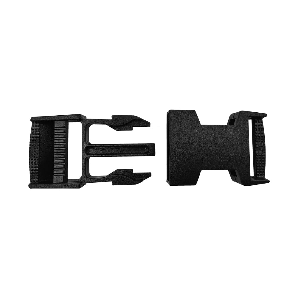 Black 1inch Single Adjuster Side Release Clasp Belt/Strap Plastic Buckle