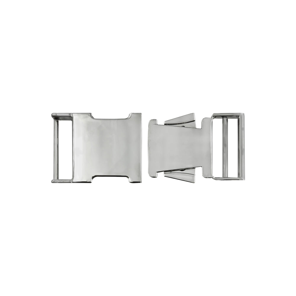 Smooth Shiny Silver Side Release Metal Buckle for Belts