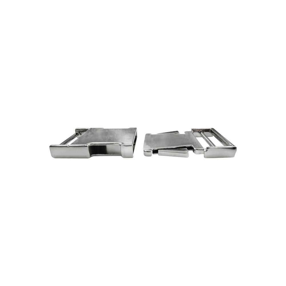 Smooth Shiny Silver Side Release Metal Buckle for Belts