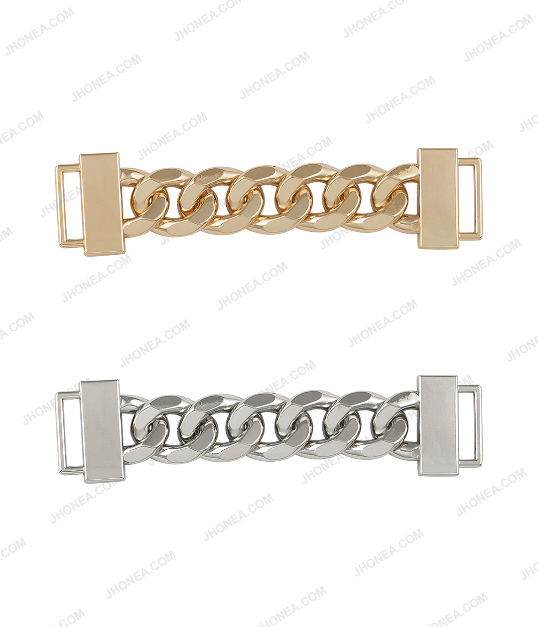 Chain Design Shiny Metal Fashion Belt Accessory. Shiny Gold and Shiny Silver