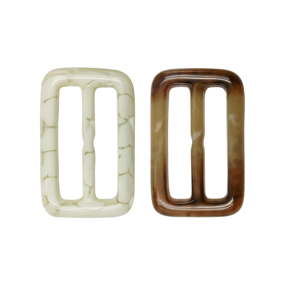 Rounded Rectangle Marble Effect Sliding Poly Belt Buckle