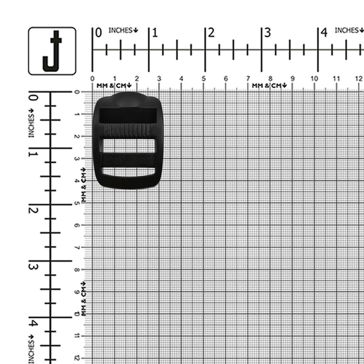 Adjustable Black 25mm Ladder Lock Slider Strap Webbing Plastic Buckle