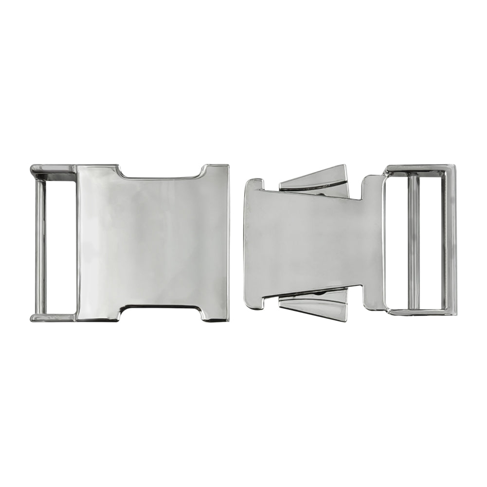 Smooth Shiny Silver Side Release Metal Buckle for Belts