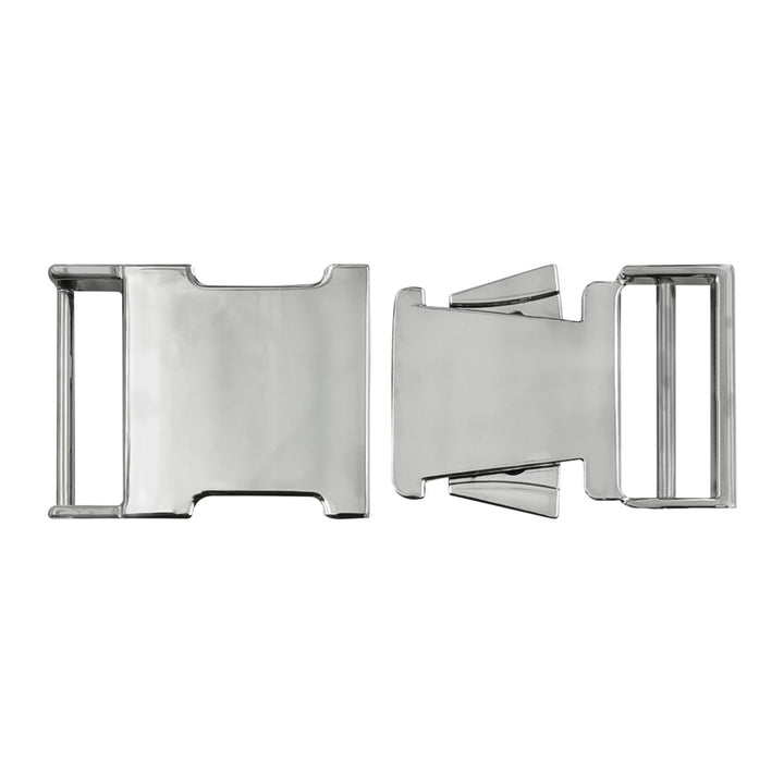 Smooth Shiny Silver Side Release Metal Buckle for Belts