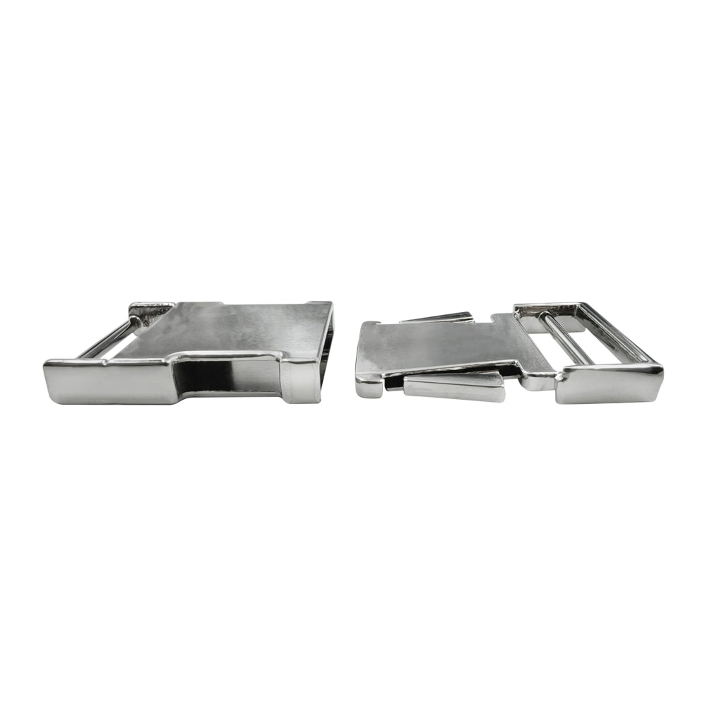 Smooth Shiny Silver Side Release Metal Buckle for Belts