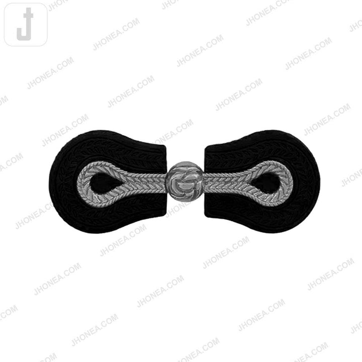 Embossed Black PU Leather Magnetic Belt Buckle Closure for Dresses