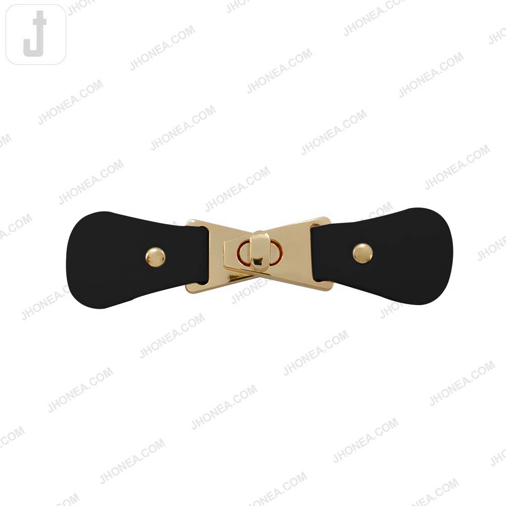 Stylish Black PU Leather Belt with Elegant Metal Clasp Lock Design