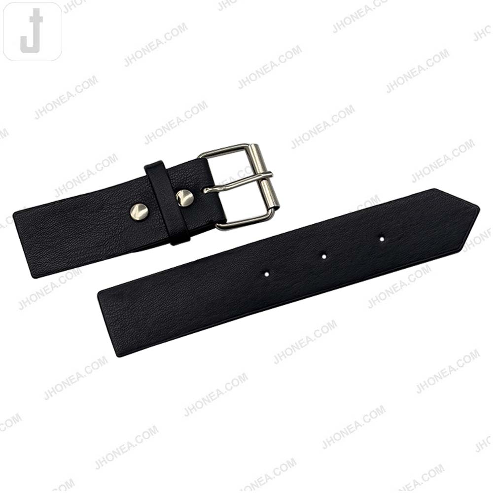 Timeless Black PU Leather Belt with Adjustable Prong Buckle