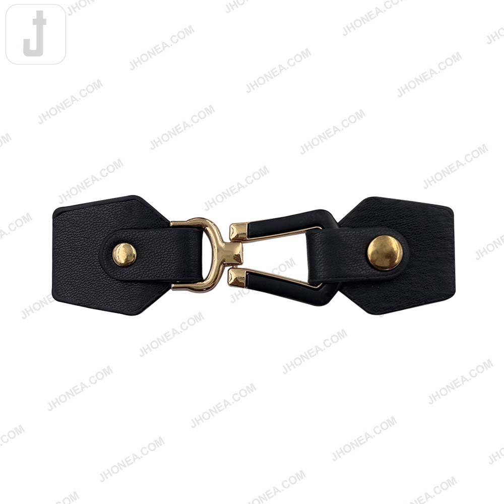 Premium PU Leather Designer Belt Buckle Closure for Coats/Jackets