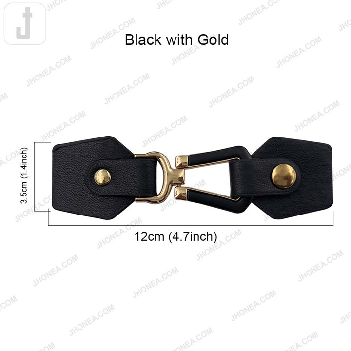 Premium PU Leather Designer Belt Buckle Closure for Coats/Jackets