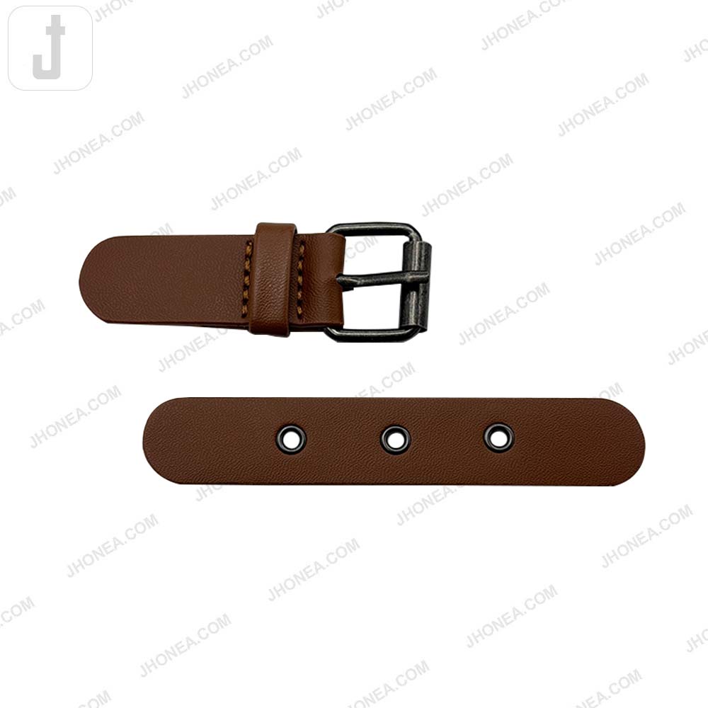 Classic Prong PU Leather Belt Buckle for Dresses/Bags
