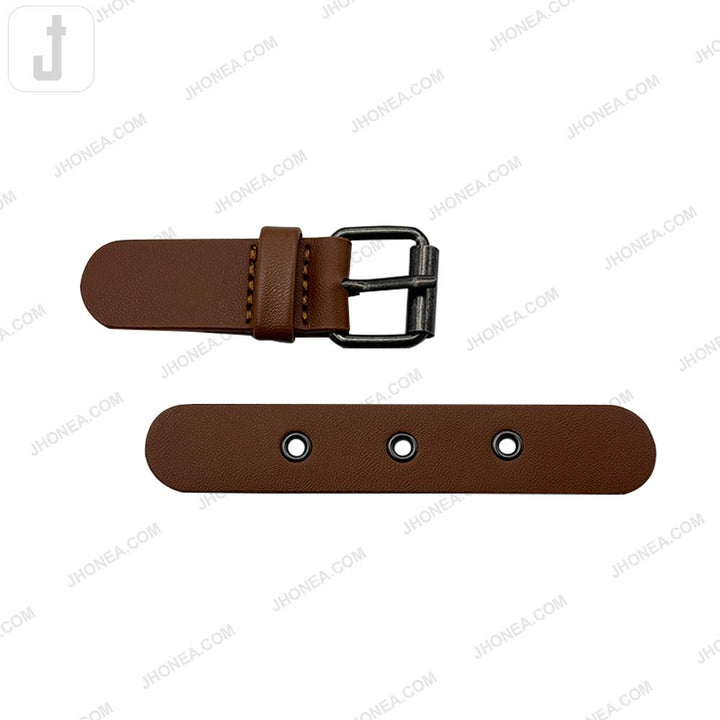 Classic Prong PU Leather Belt Buckle for Dresses/Bags