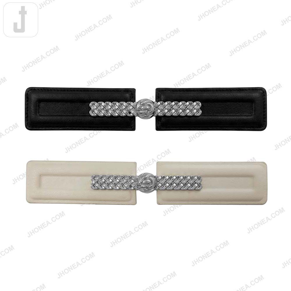 Embossed PU Leather Magnetic Belt Buckle Closure for Garment 