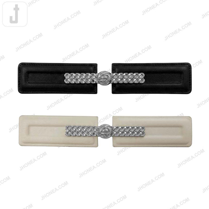 Embossed PU Leather Magnetic Belt Buckle Closure for Garment 