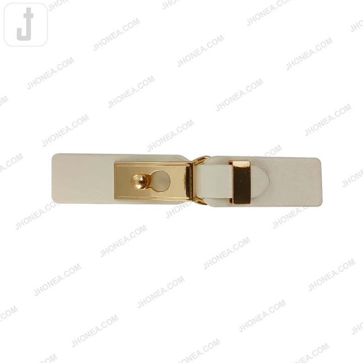 Chic White PU Leather Decorative Clasp Belt Buckle for Dresses & Jackets