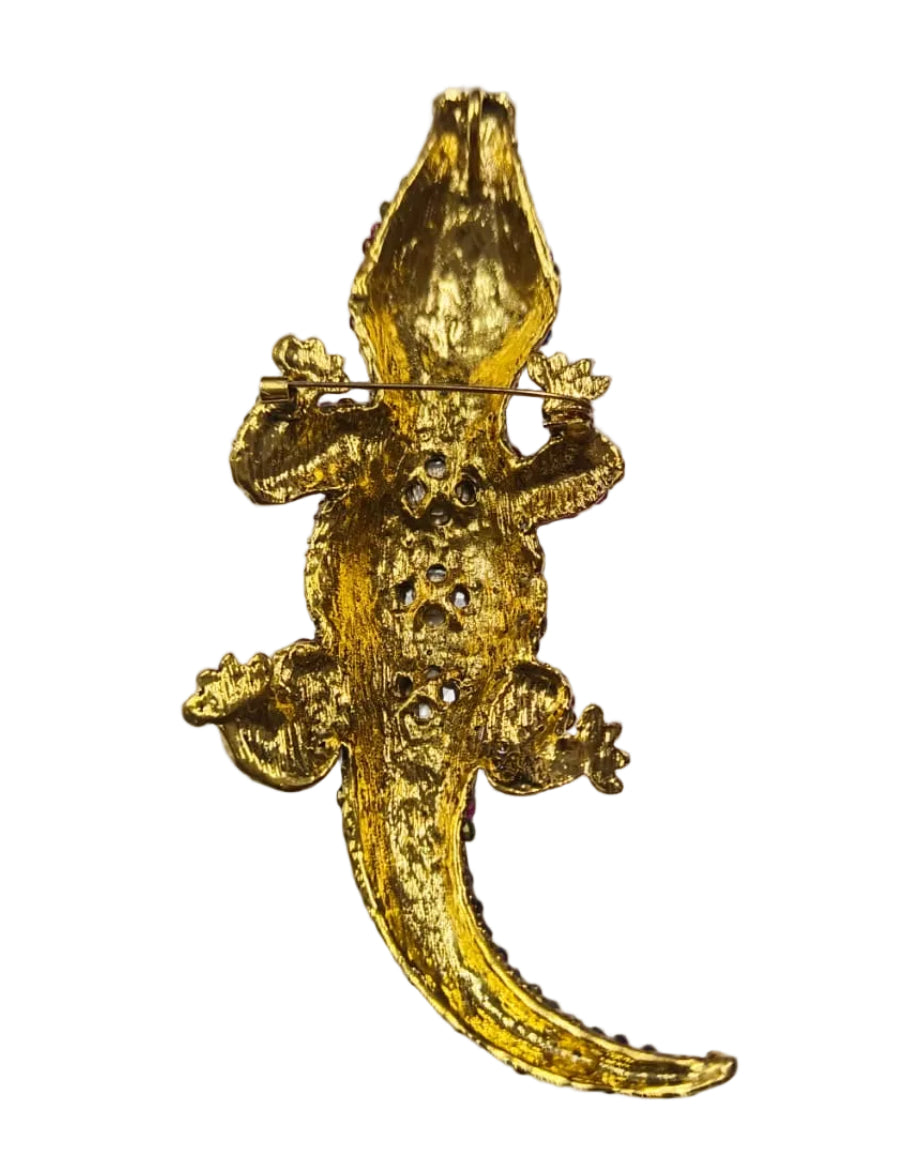 Exquisite Multicolor Crocodile Brooch Pin Bold Statement Jewelry for Clothing