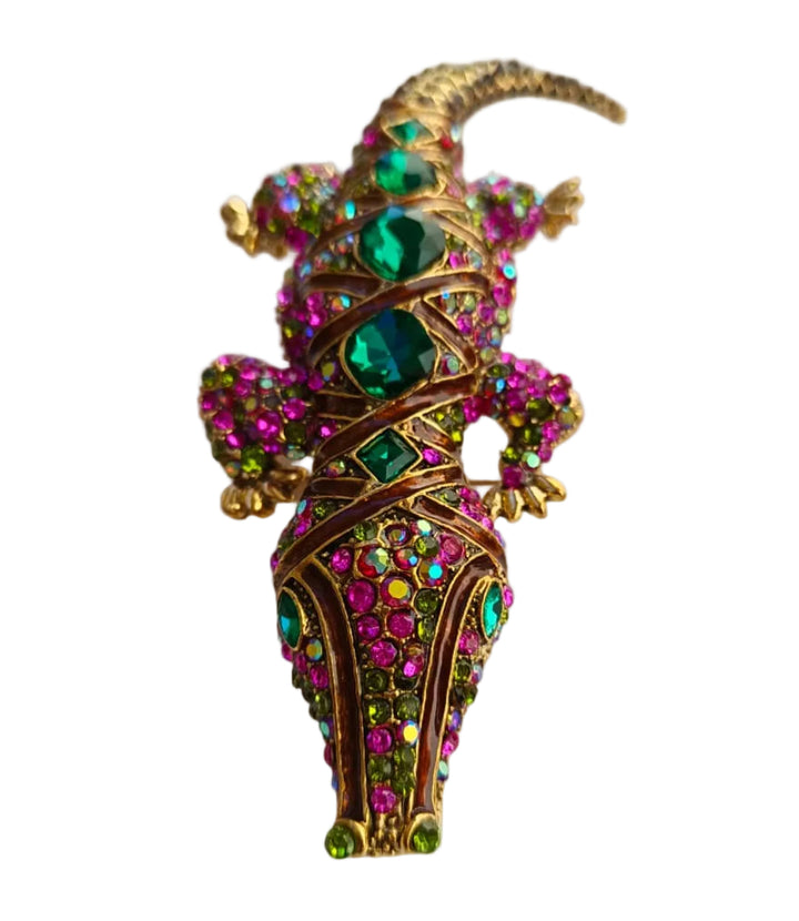 Exquisite Multicolor Crocodile Brooch Pin Bold Statement Jewelry for Clothing
