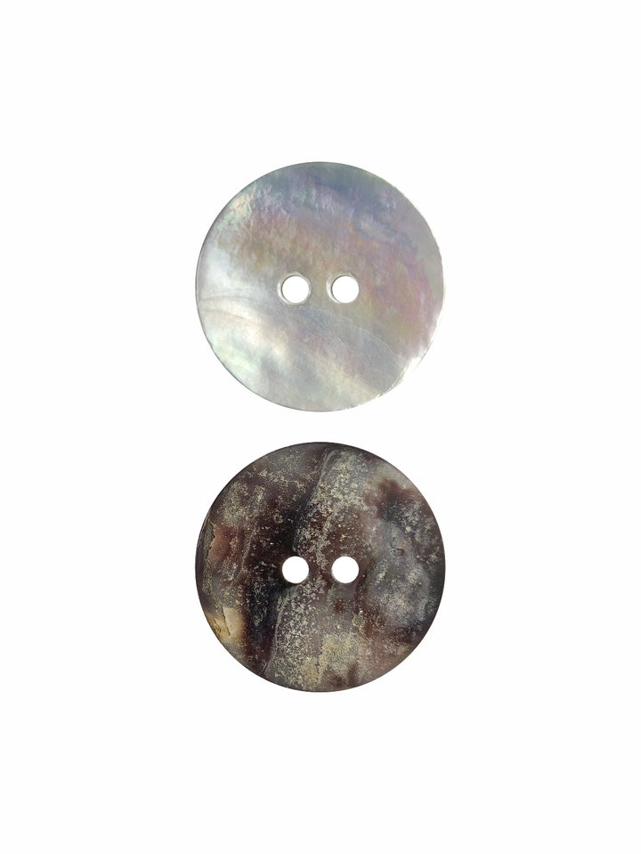 Round Shape 2-Hole Natural Colour Fancy Button