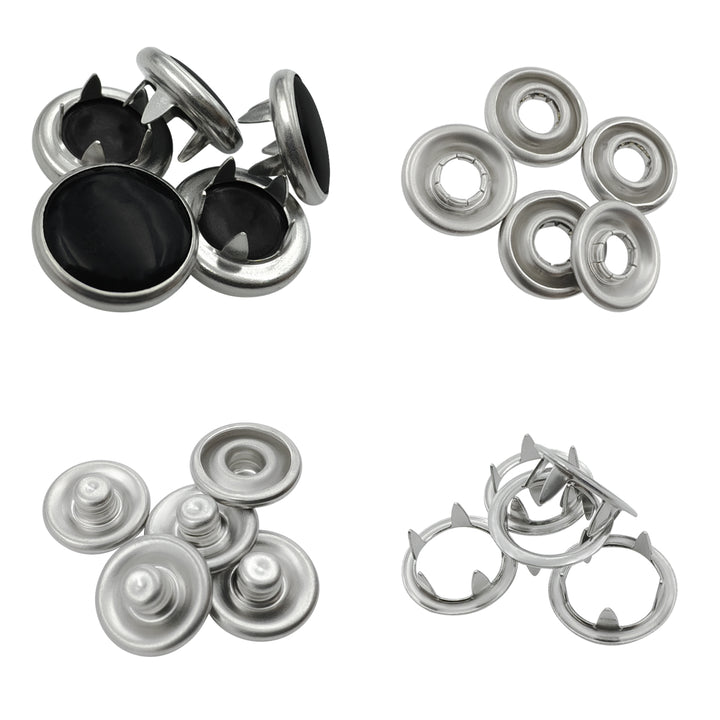 4-Part Pearl Press Metal Studs Snap Buttons