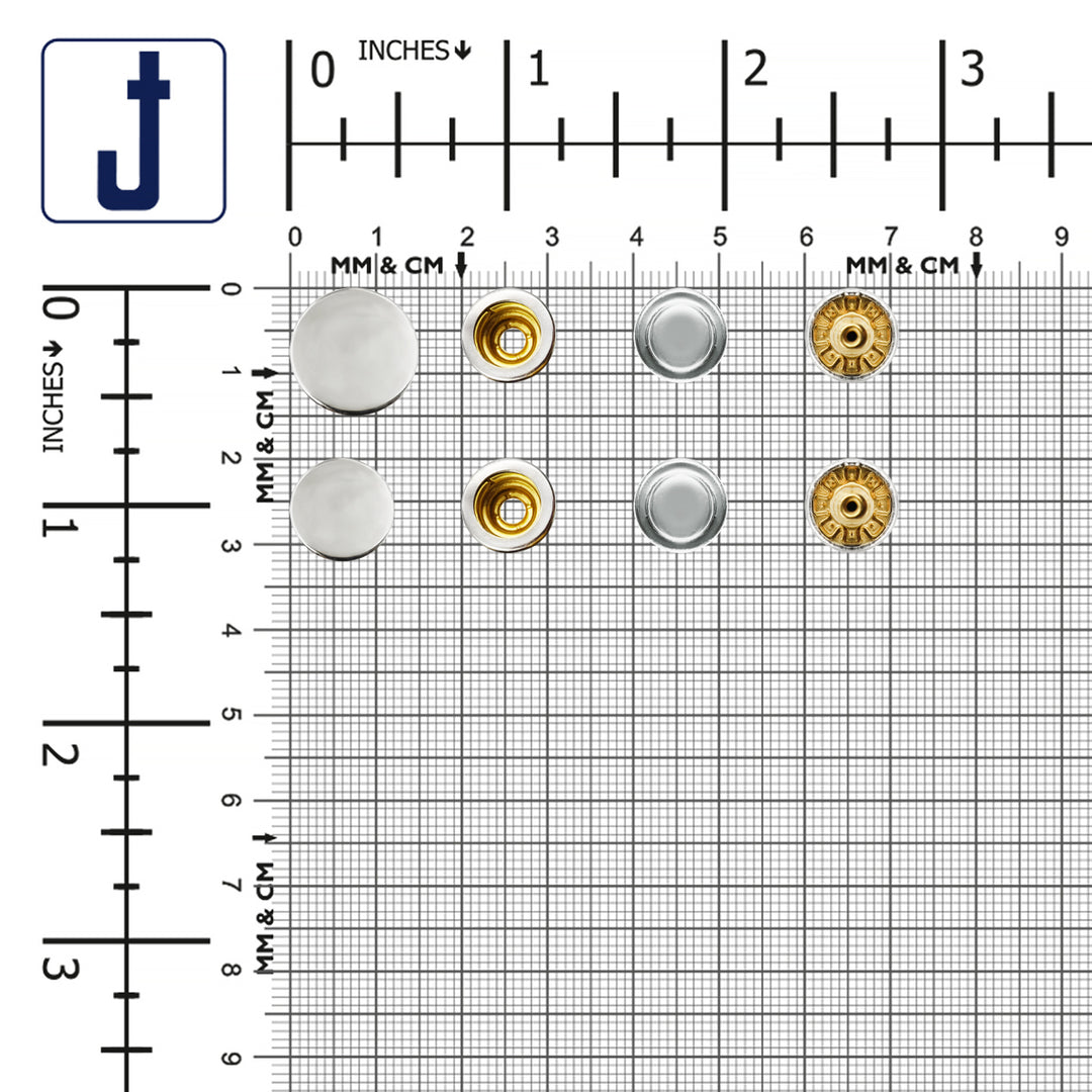 Shiny Silver 4-Part Press Snap Buttons Fasteners Set for Garments/Leather Accessories
