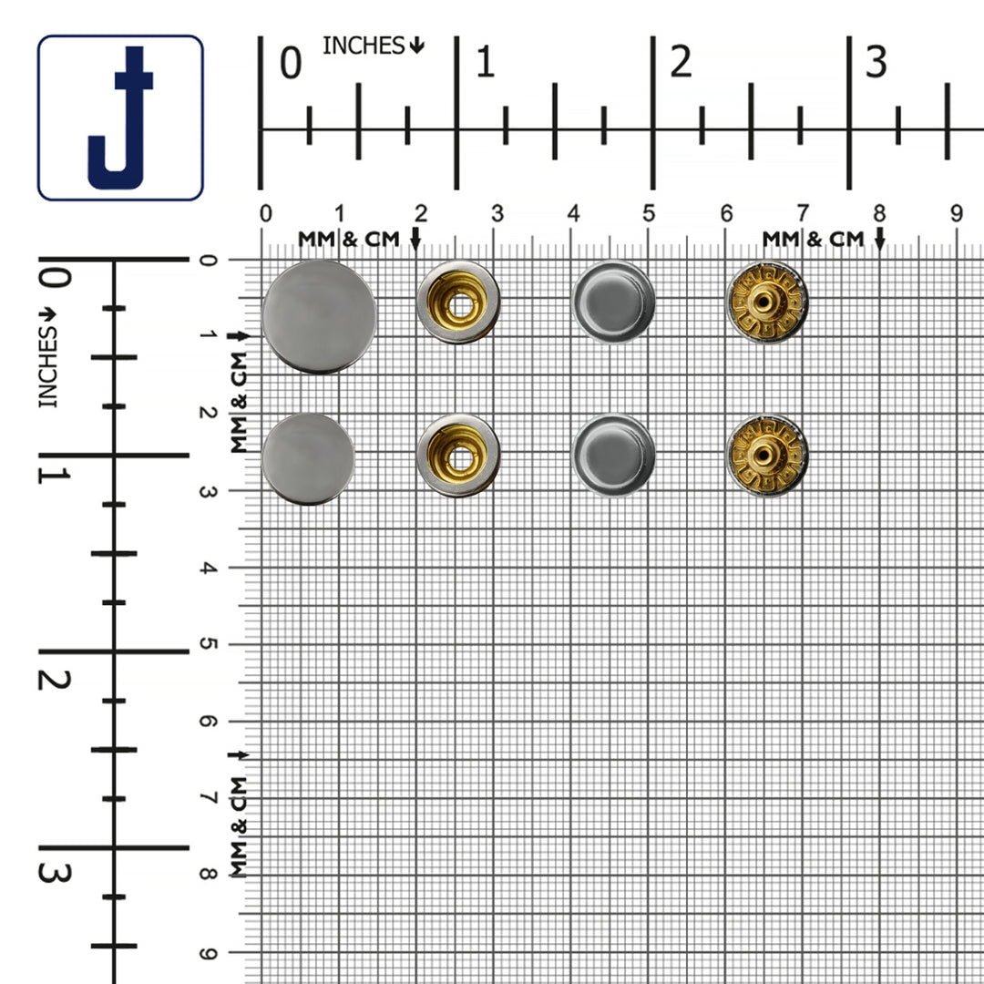 Gunmetal 4-Part Press Snap Buttons Fasteners Set for Garments/Leather Accessories