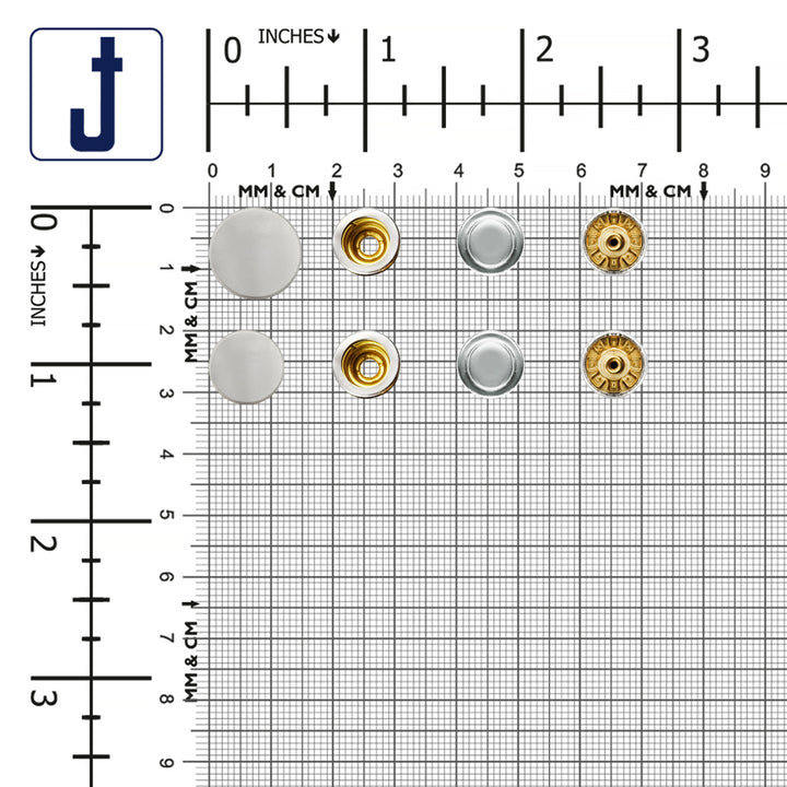 Matte Silver 4-Part Press Snap Button Fasteners Set for Garments/Leather Accessories
