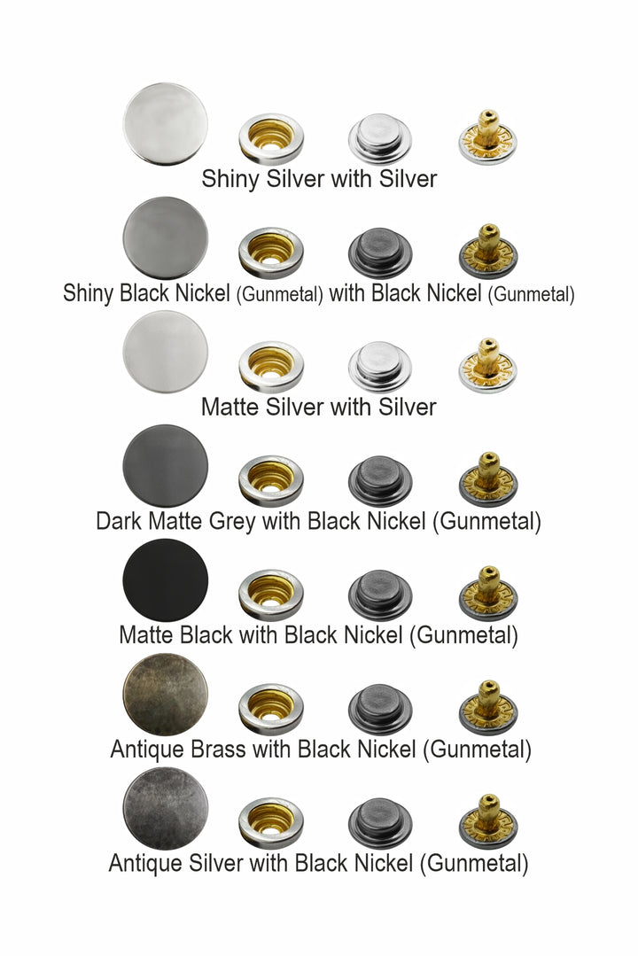 Gunmetal 4-Part Press Snap Buttons Fasteners Set for Garments/Accessories