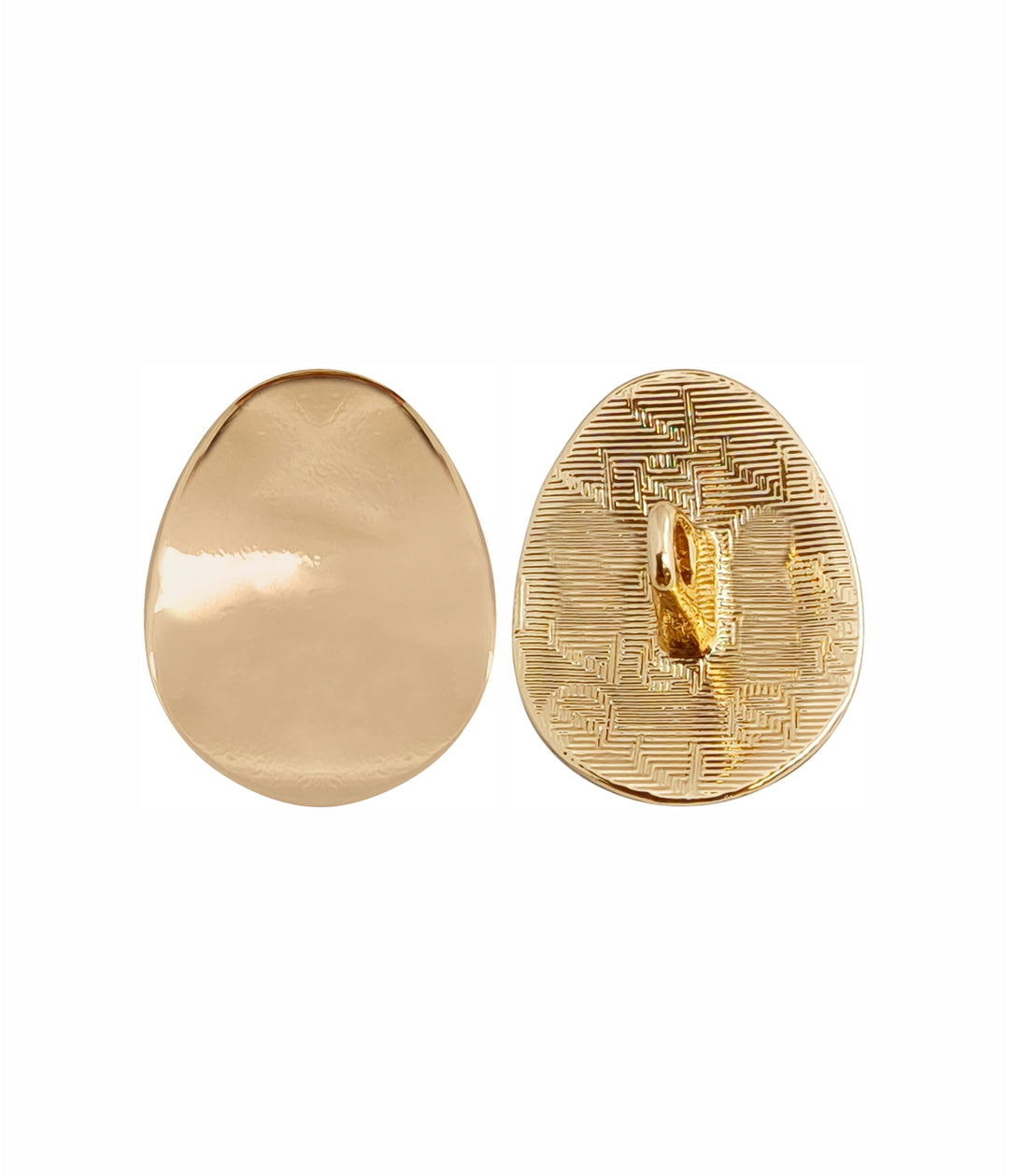 Oval Shape 17mm (28L) Shiny Finish Down loop Metal Buttons for Coats/Blazers/Sherwani