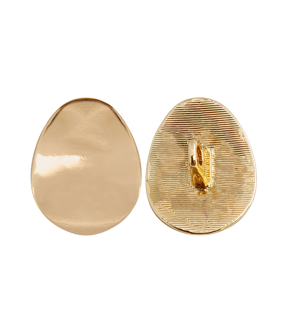 Oval Shape 17mm (28L) Shiny Finish Down loop Metal Buttons for Coats/Blazers