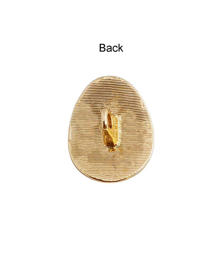 Oval Shape 17mm (28L) Shiny Finish Down loop Metal Buttons for Coats/Blazers